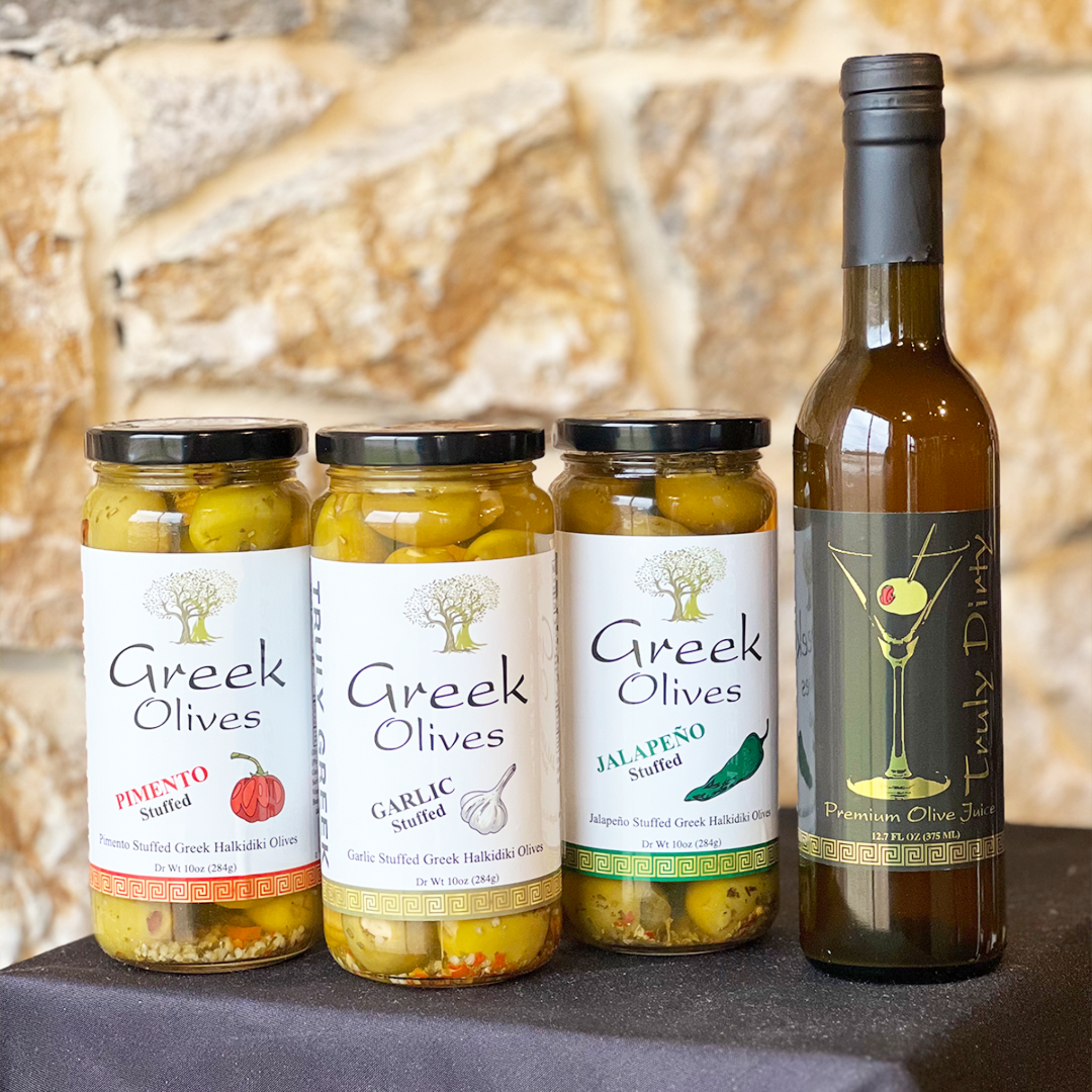 Stuffed Greek Olives with Olive Juice